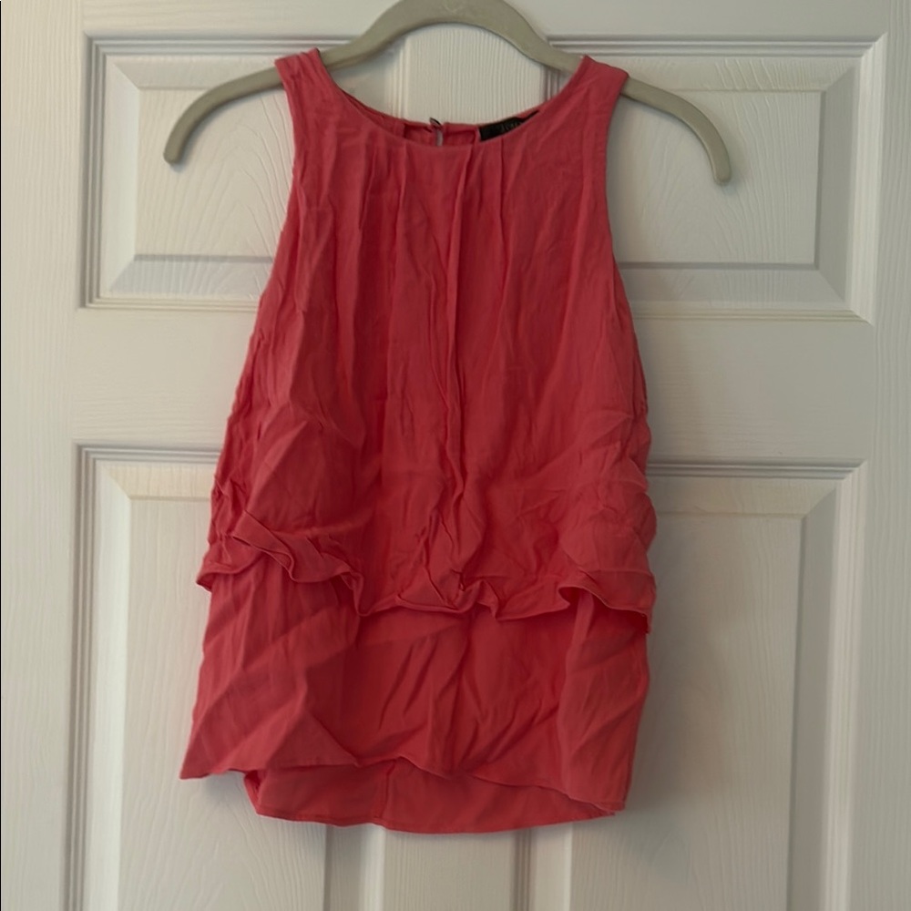 J. Crew Orange Ruffled Sleeveless Tank Top